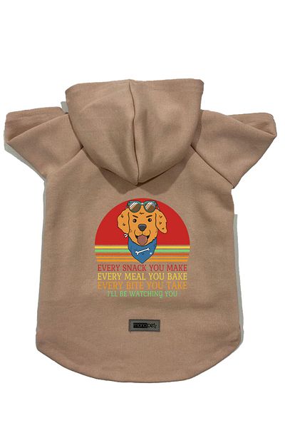 Monopetz Hooded Fleece Sweatshirt Dog and Cat Outfit & Dress - Beige Every Snack You Make