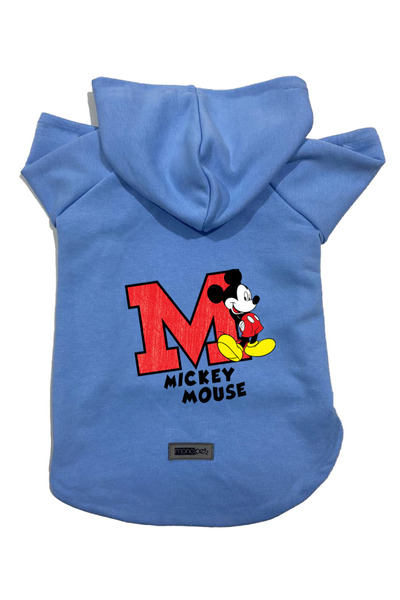 Monopetz سويت شيرت من الصوف بغطاء للرأس للكلاب والقطط - أزرق جديد ميكي 2 - مق...