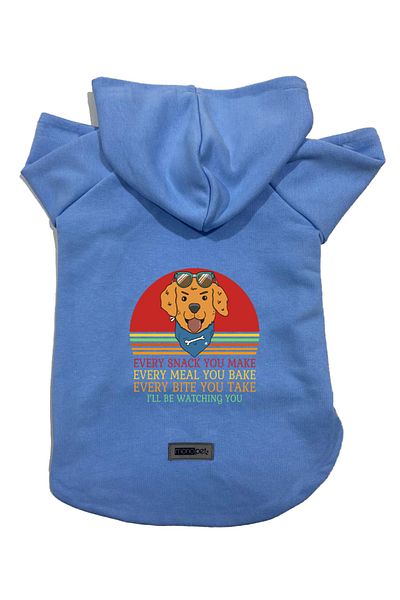 Monopetz Hooded Fleece Sweatshirt Dog and Cat Outfit & Dress - Blue Every Snack You Make