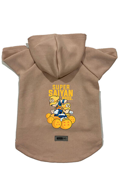 Monopetz سويت شيرت من الصوف بغطاء للرأس ملابس للكلاب والقطط - بيج جوكو فيجيتا...