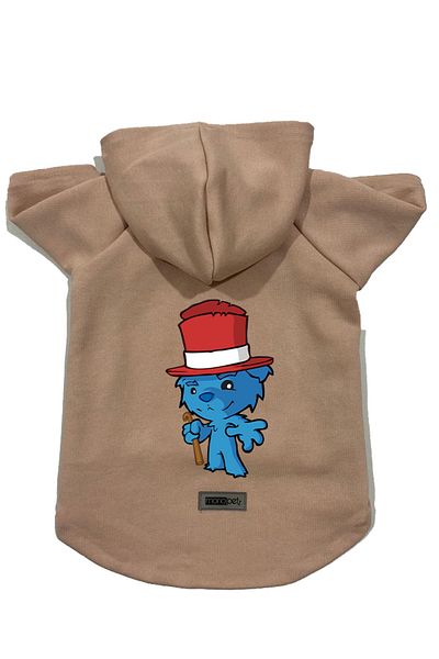 Monopetz Hooded Fleece Sweatshirt Dog and Cat Outfit & Dress - Beige Bear