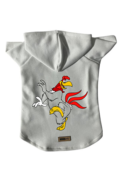 Monopetz سويت شيرت من الصوف بغطاء للرأس ملابس للكلاب والقطط - قرن ضباب أبيض -...