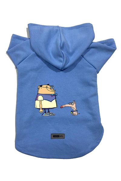 Monopetz Hooded Fleece Sweatshirt Dog and Cat Outfit & Gown - Blue Cando