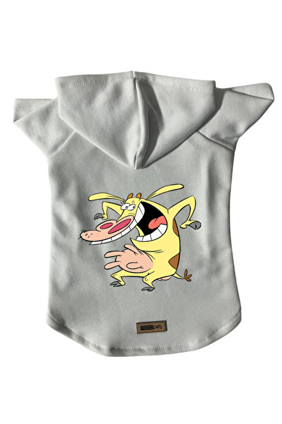 Monopetz Hooded Fleece Sweatshirt Dog and Cat Outfit & Dress - White Cow