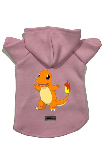 Monopetz Hooded Fleece Sweatshirt Dog and Cat Outfit & Dress - Pink Pokemon