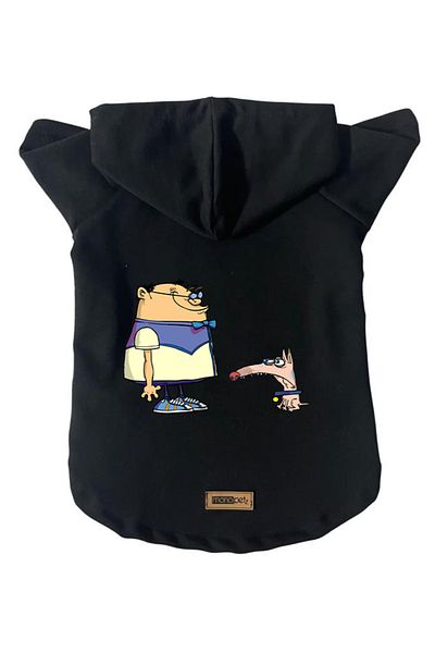 Monopetz Hooded Fleece Sweatshirt Dog & Cat Outfit & Gown - Black Cando
