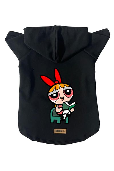 Monopetz Hooded Fleece Sweatshirt Dog and Cat Outfit & Dress - Black Blossom
