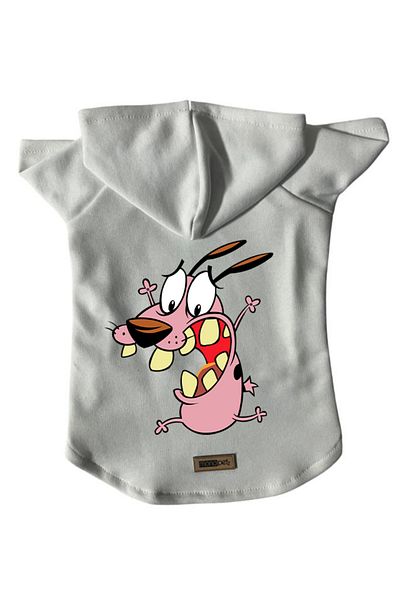 Monopetz Hooded Fleece Sweatshirt Dog and Cat Outfit & Dress - White Courage