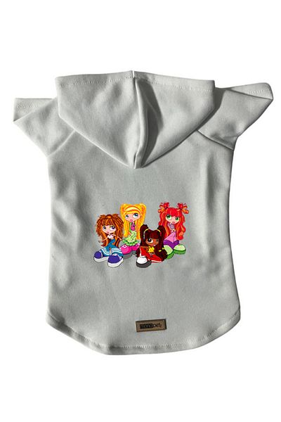 Monopetz Hooded Fleece Sweatshirt Dog and Cat Outfit & Gown - White Cando003