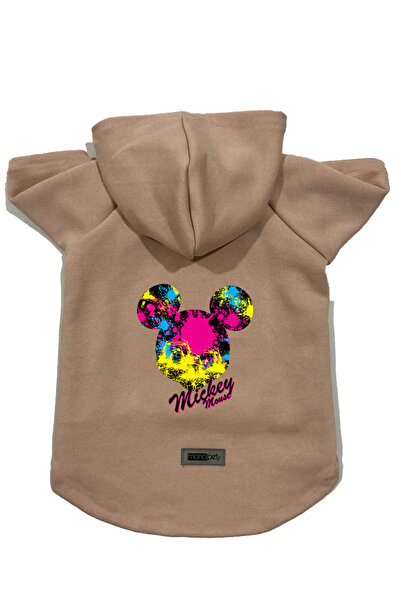 Monopetz Hooded Fleece Sweatshirt Dog and Cat Outfit & Dress - Beige New Mick...