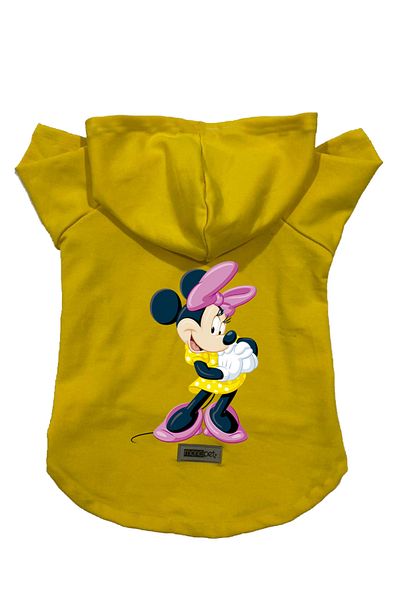 Monopetz Hooded Fleece Sweatshirt Dog and Cat Outfit & Dress - Yellow Minnie