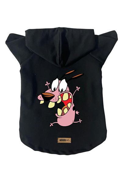 Monopetz Hooded Fleece Sweatshirt Dog and Cat Outfit & Dress - Black Courage