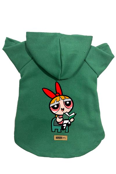 Monopetz Hooded Fleece Sweatshirt Dog and Cat Outfit & Dress - Green Blossom