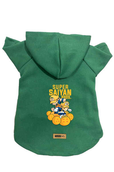 Monopetz سويت شيرت من الصوف بغطاء للرأس بنمط Goku Vegeta باللون الأخضر - مقاس...