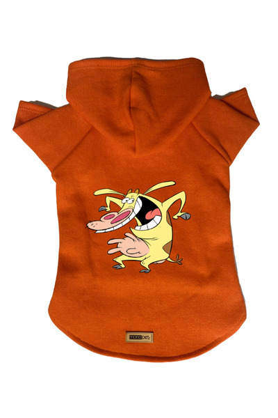 Monopetz Hooded Fleece Sweatshirt Dog and Cat Outfit & Dress - Orange Cow - S...