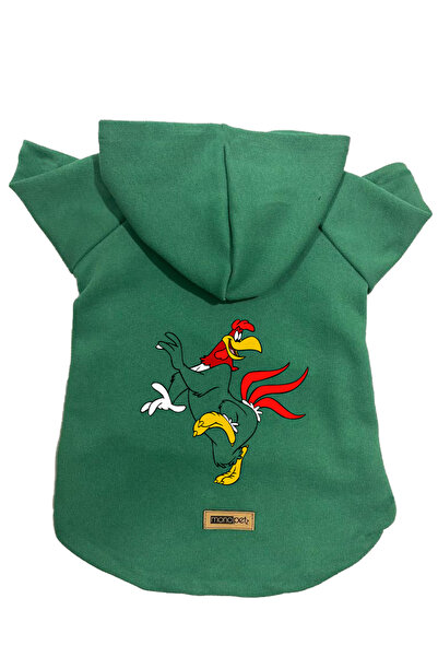 Monopetz سويت شيرت من الصوف بغطاء للرأس ملابس للكلاب والقطط - قرن ضباب أخضر -...