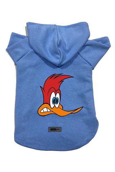 Monopetz Hooded Fleece Sweatshirt Dog and Cat Outfit & Dress - Blue Pica Pau