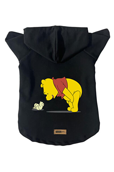 Monopetz Kapişonlu Polar Sweatshirt Köpek ve Kedi Kıyafeti & Elbisesi - Siyah...
