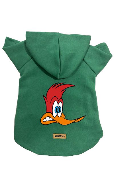 Monopetz Hooded Fleece Sweatshirt Dog and Cat Outfit & Dress - Green Pica Pau