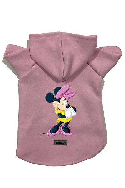 Monopetz Hooded Fleece Sweatshirt Dog and Cat Outfit & Dress - Pink Minnie