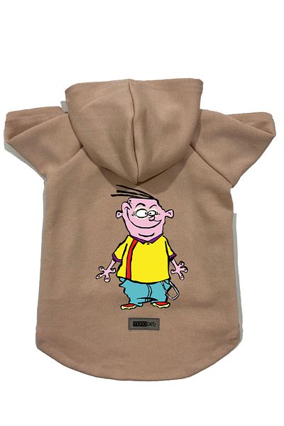 Monopetz Hooded Fleece Sweatshirt Dog and Cat Outfit & Dress - Beige Ed