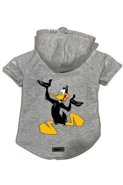 Monopetz Hooded Fleece Sweatshirt Dog and Cat Outfit & Dress - Gray Duffy