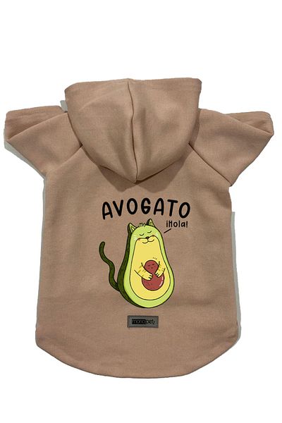 Monopetz Hooded Fleece Sweatshirt Dog and Cat Outfit & Dress - Beige Avogato