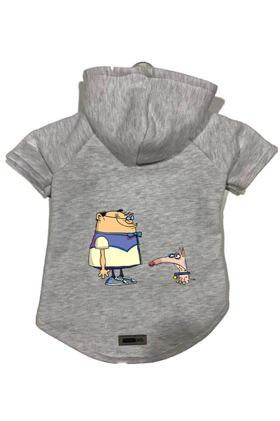 Monopetz سويت شيرت من الصوف بغطاء للرأس للكلاب والقطط - رمادي كومو - مقاس XL