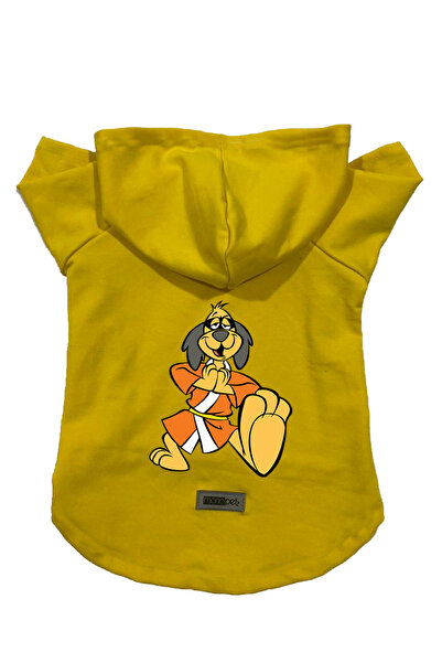 Monopetz سويت شيرت من الصوف بغطاء للرأس للكلاب والقطط - أصفر هونج كونج - مقاس S