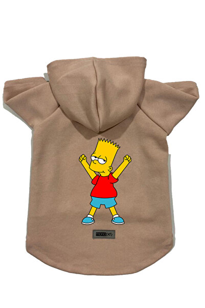Monopetz سويت شيرت من الصوف بغطاء للرأس للكلاب والقطط - بيج بارت سيمبسون - مق...