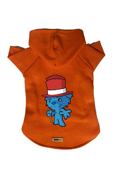 Monopetz Hooded Fleece Sweatshirt Dog and Cat Outfit & Dress - Orange Bear