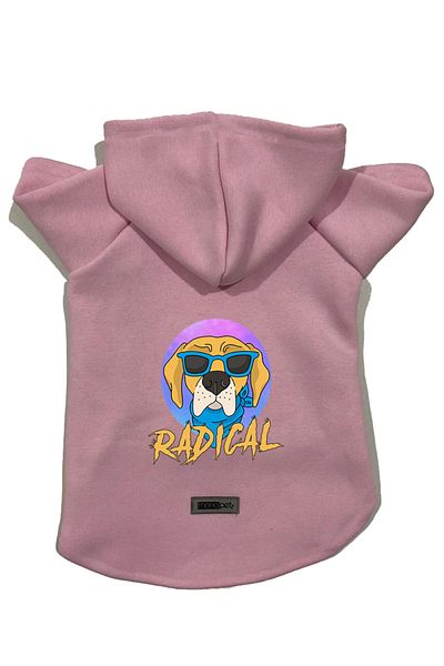 Monopetz Hooded Fleece Sweatshirt Dog and Cat Outfit & Dress - Pink Radical