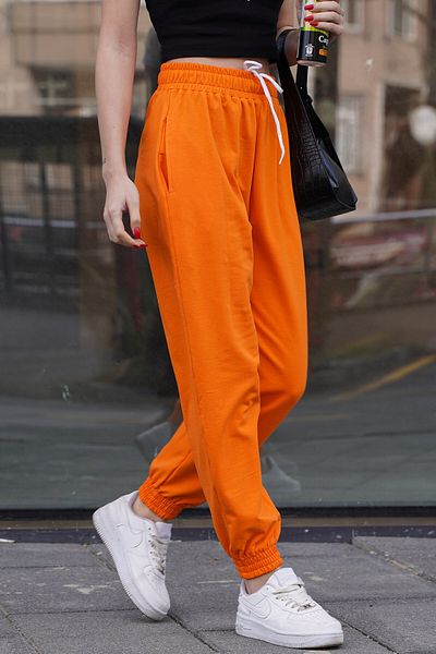 Madmext Orange Comfort Fit Basic-Jogginghose Mg1635