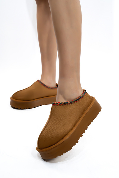 Bartrobel Women's Tan Half Boots with Thick Sole and Hair Inside New Ugg Tazz...