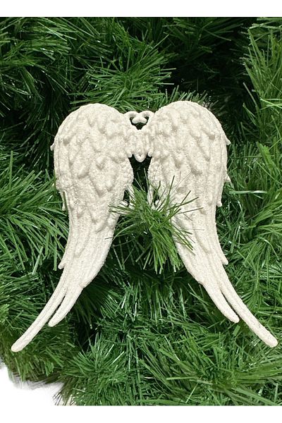 DMS DEKOR Christmas Pine Tree Vine Ornament Glitter Angel Wing Wing