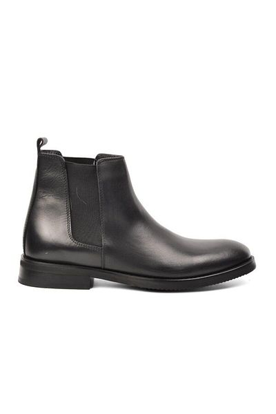 MARCOMEN Black Inside and Out Genuine Leather Men's Chelsea Boots