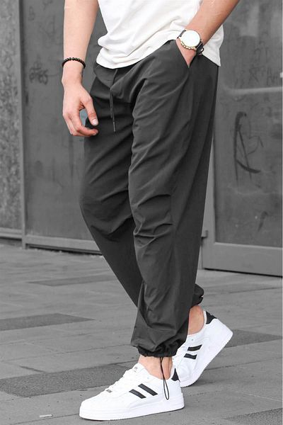Madmext Anthrazitfarbene Regular Fit Fallschirmhose für Herren 6504