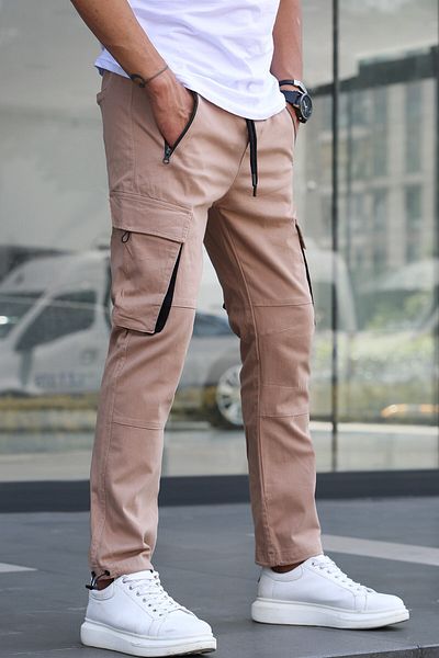 Madmext Beige Cargo-Taschen-Jogginghose 5791