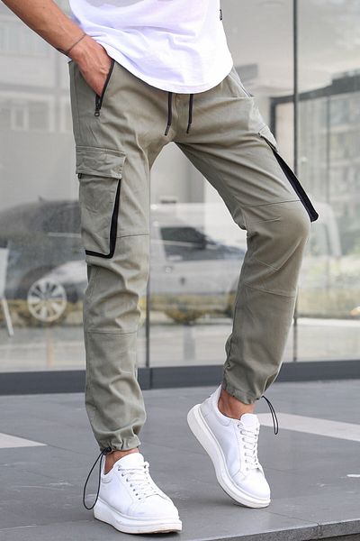 Madmext Hellgrüne Joggerhose mit Cargotasche 5791