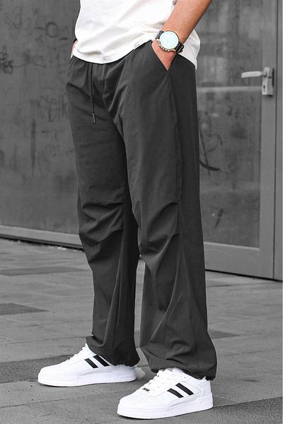 Madmext Anthrazitfarbene Regular Fit Fallschirmhose für Herren 6504