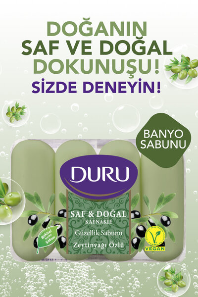 Duru Saf & Doğal Kaynaklı Zeytinyağı Özlü 16 Adet Güzellik Sabunu 4x280gr