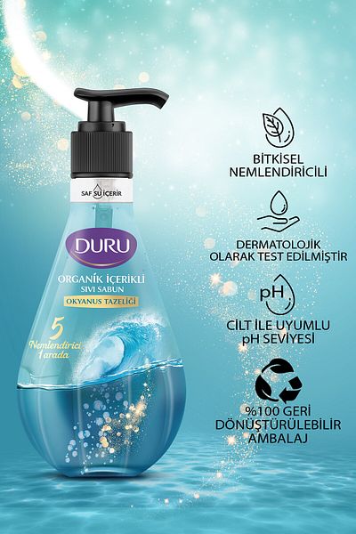 Duru Ocean Freshness Liquid Soap with Organic Content 3x500ml