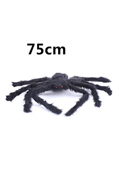 SKY TOPTAN Siyah Renk Tüylü Şekil Verilebilir Halloween Mega Örümcek 75 cm