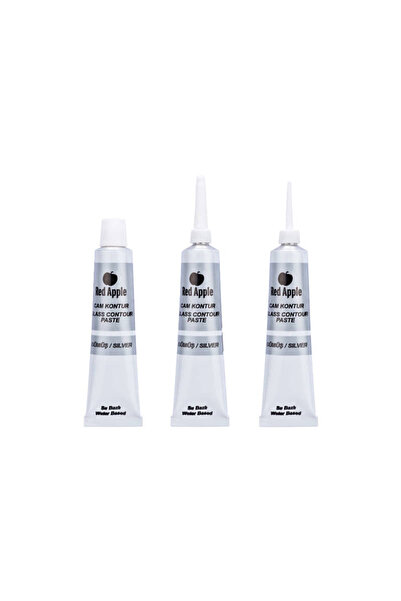 Red Apple Cam Kontur Boyası 25 ml Gümüş