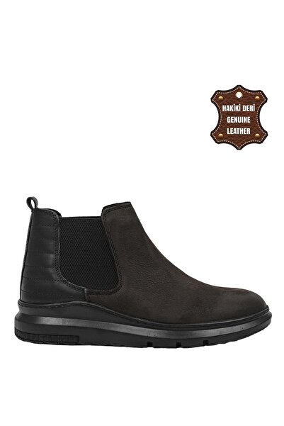 Bulldozer Buldozer 240002 Erkek Hakiki Deri Chelsea Bot Antrasit