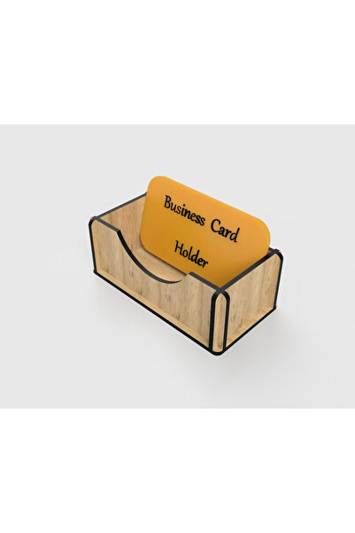 Bir Reklam Wooden Desktop Office Business Card Holder