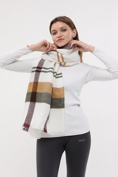 PHIL HILL Women's White Stripe Patterned Soft Textured Scarf Shawl