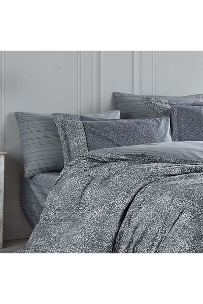 Hobby DOUBLE PERSONAL HOBBY SILVANA GRAY POPLIN Duvet Cover SET