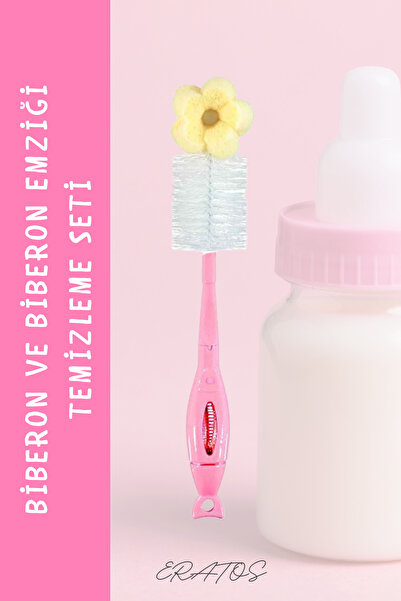 ERATOS Biberon ve Biberon Emziği Temizleme Seti- Sünger ve Fırça Yardımıyla P...