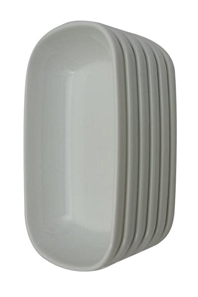 BİODATA 6 Adet Sosluk Kahvaltı Tabağı Beyaz Melamin 13x9cm Çerezlik Lokanta T...